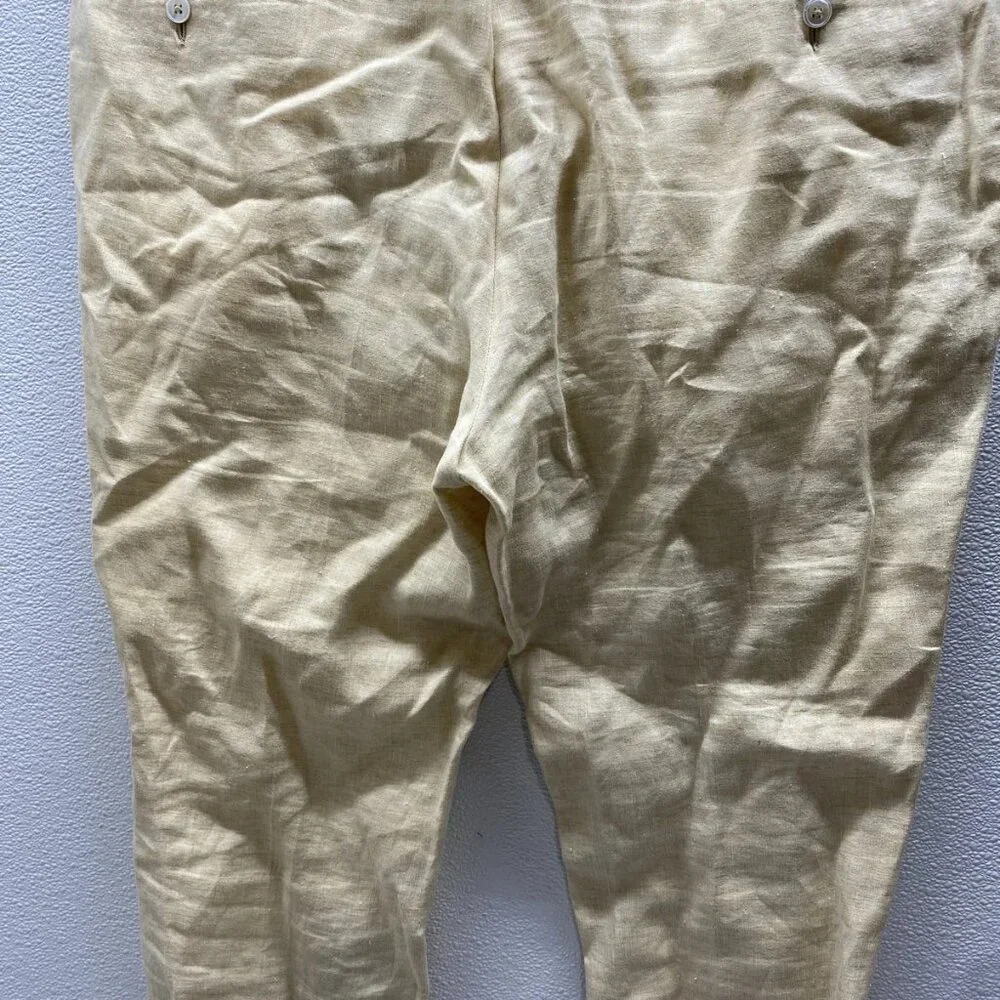 Zegna Men’s Flat Front Linen Tailored Pants